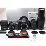 Canon EOS 90D super telephoto triple lens set with SD card