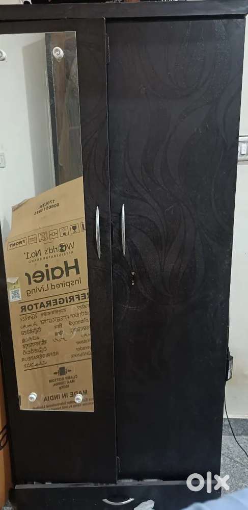 Wood 2 Door Wardrobe in Coffee Black