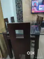 Six chair wooden dining table