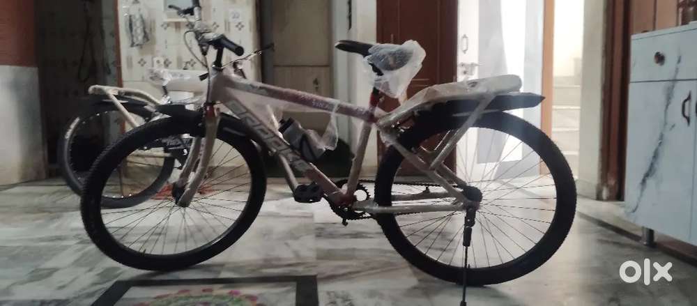 A brand new bicycle with bottle