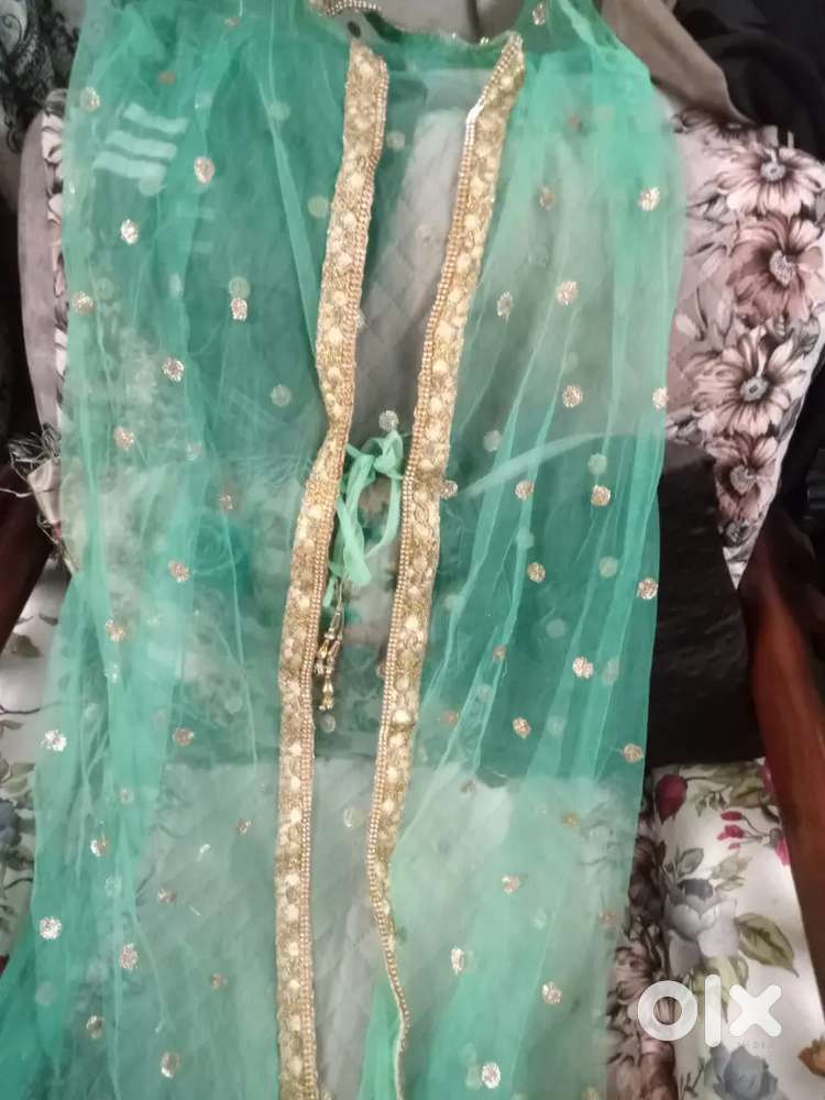 BEAUTIFUL GREEN LEHANGA NEGOTIABLE PRICE