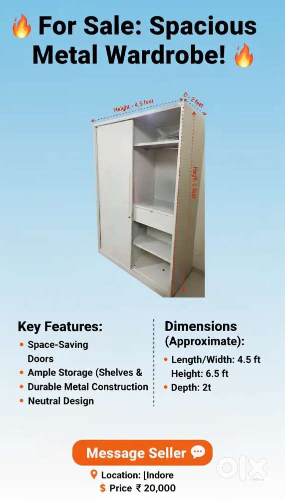 Godrej Interio Wardrobe (L 4. Feet) Negotiable