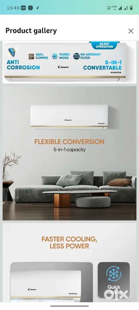 candy sub brand of haier  1.5 ton new split inverter ac