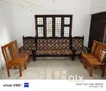 Thekk wooden 5 seater sofa with 4 chairs