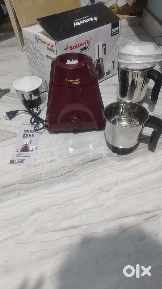 New Butterfly Rhino 3- jar 500W Mixer Grinder – Unused, Box Packed