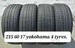 215 60 17 yokohama less used 4 tyres.
