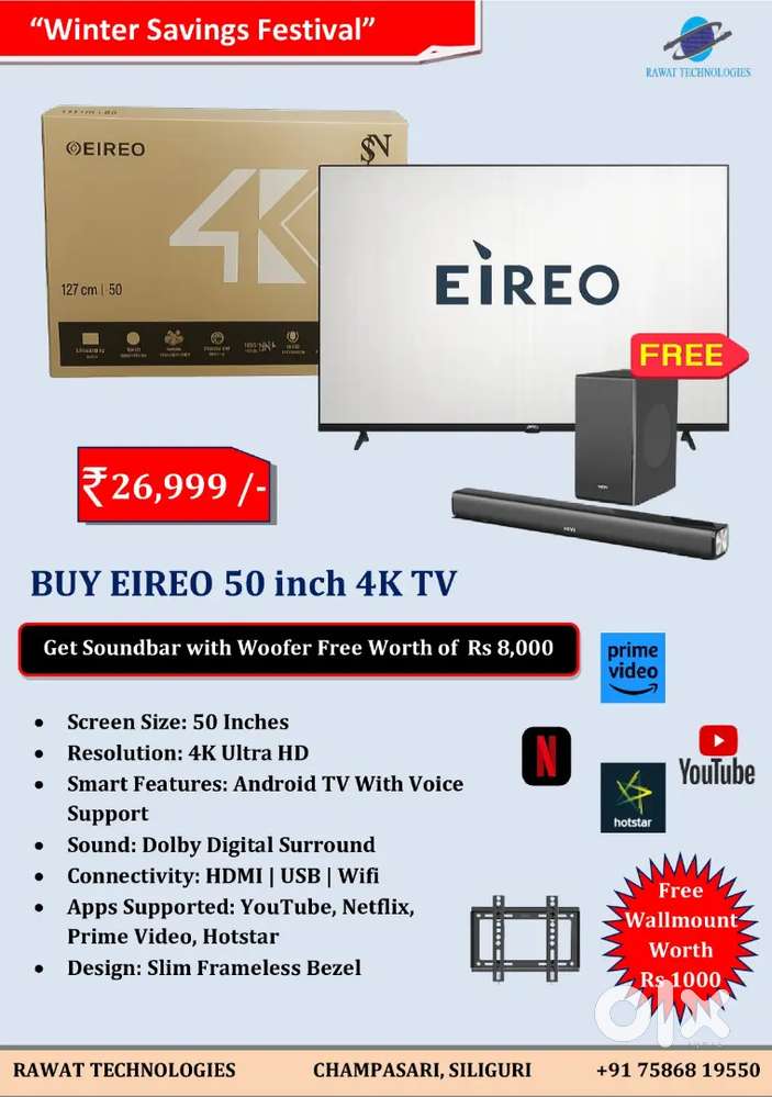 Eireo Led Tv 50 inches