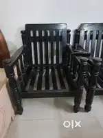 Wooden Sofa : 3 seater + 1 seater + 1 seater