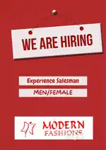 Wanted Experienced  Salesman Or Salesgirls for a textile in Thiruvalla