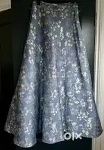 Metalic Blue Floral Skirt