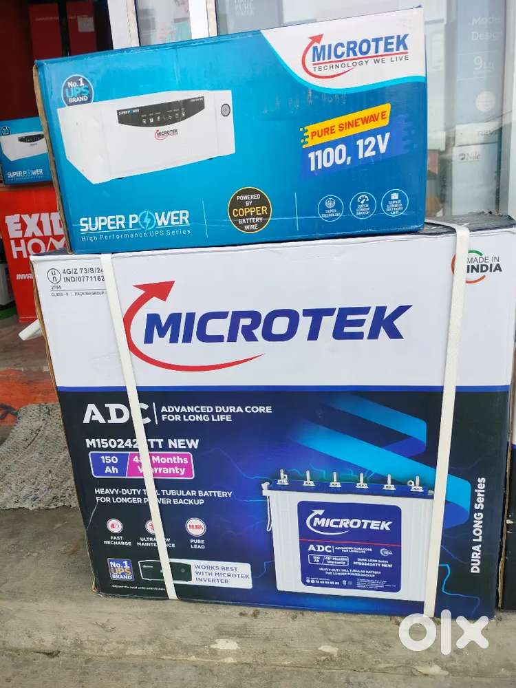 (1100va+150ah ) microtek pure sinewave inverter tall  battery