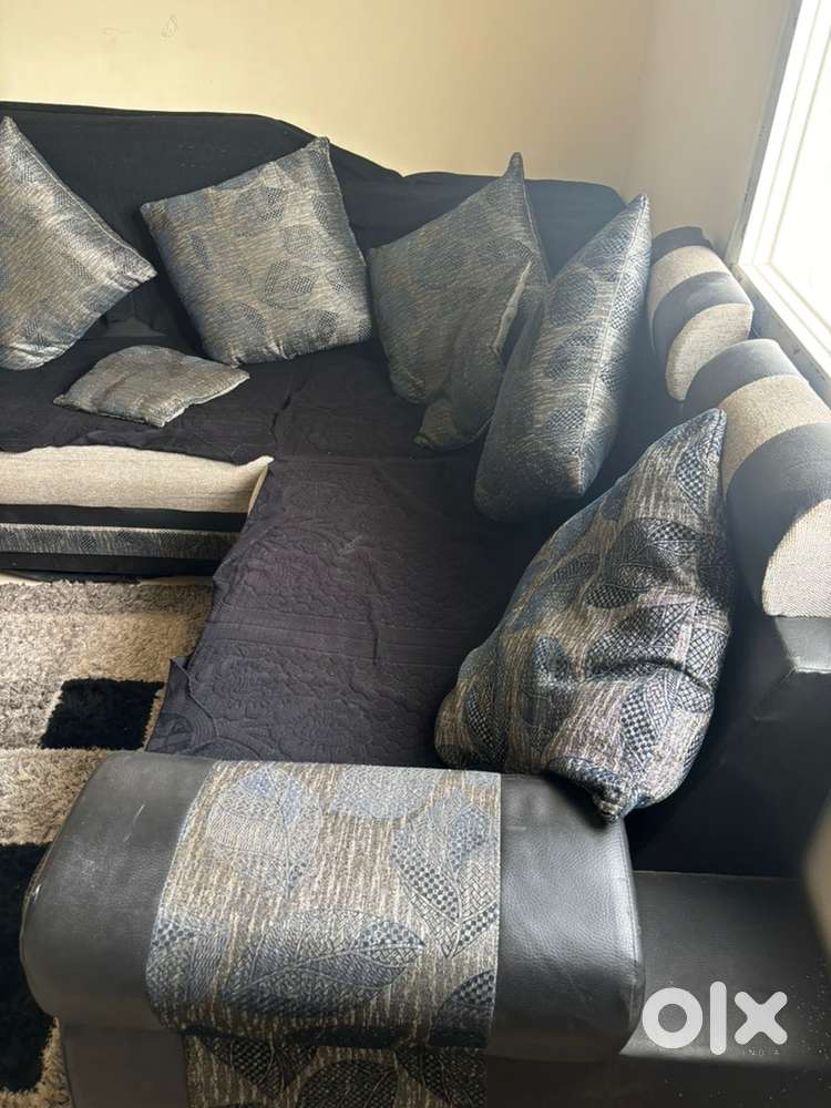 Sofa set with tea pie and Bed cot