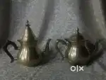 Antique pure brass solid heavy tea pots good condition