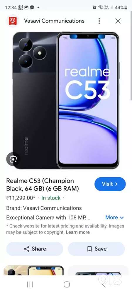 Realme c53 in excellent condition with original charger