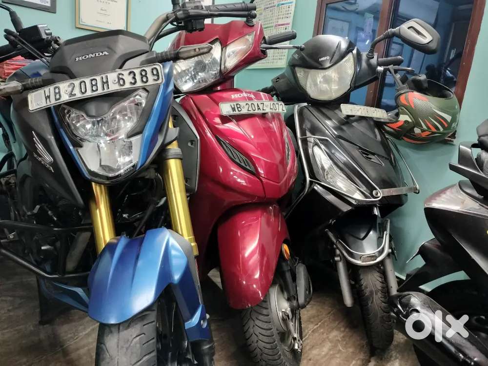Used Bikes and scooty Big Stocks Instant Sell Exchange Finance Done