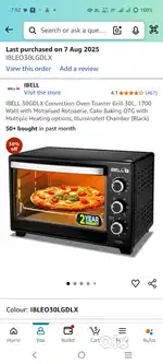 30GDLX Convection Oven Toaster Grill 30L, 1700