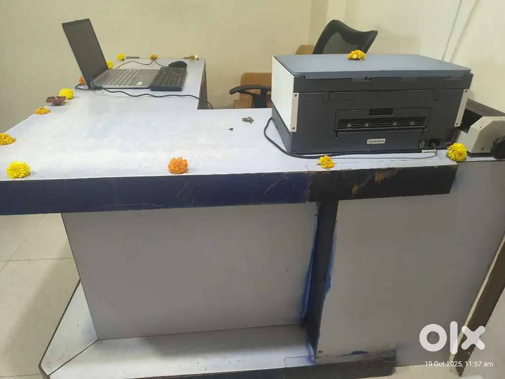 Heavy Duty Office Counter Table – Blue Color Strong & Stylish Design