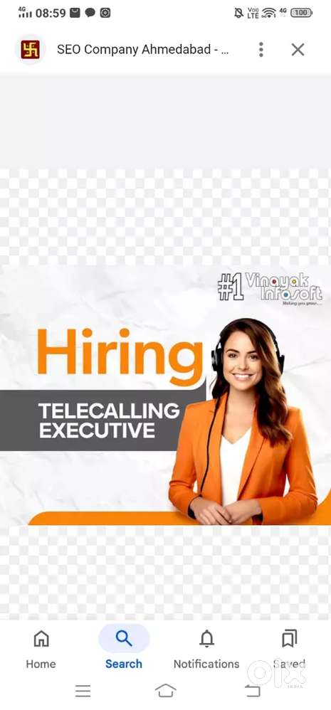 We need a telecaller only female staff