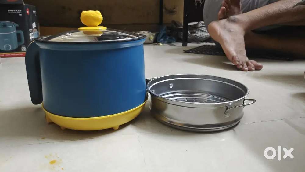 SK RAYAN 3-In-1 600W Multi Cooker with Stainless Steel Steamer, 1.8 L