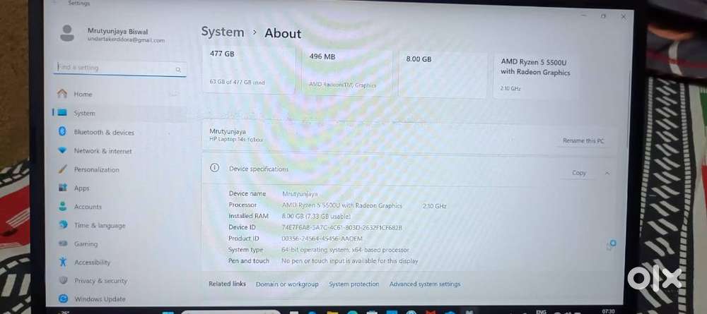 HP LAPTOP-RTL8821CE(MODEL) IN GOOD CONDITION