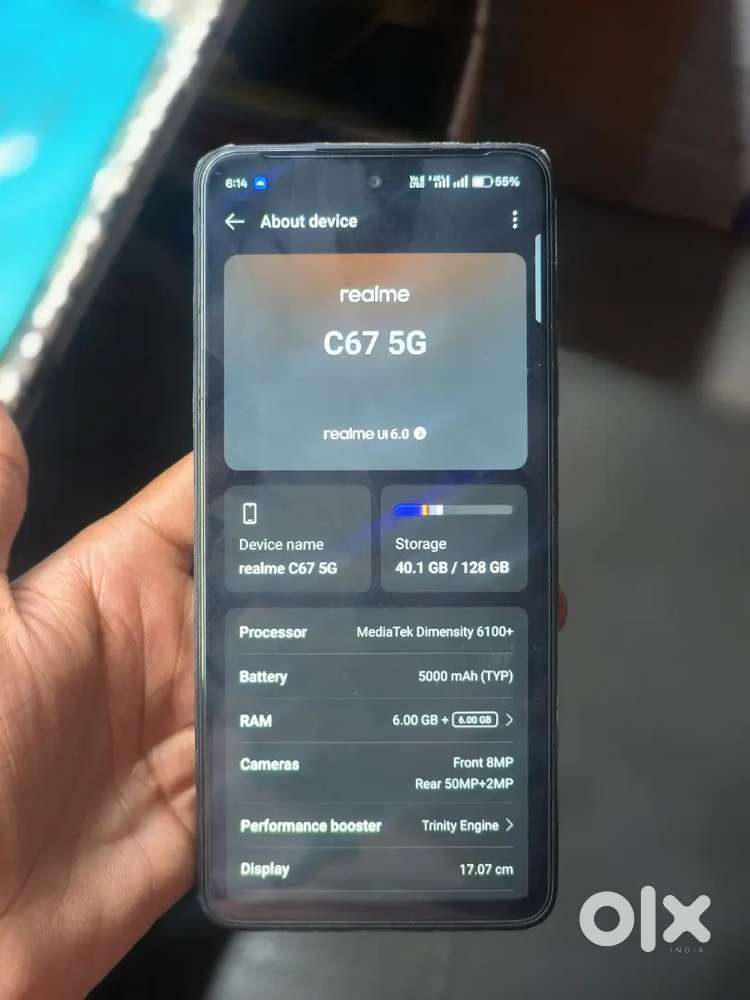 Realme c67 5G 6/128gb.  Out off warranty sab ok h phone ka