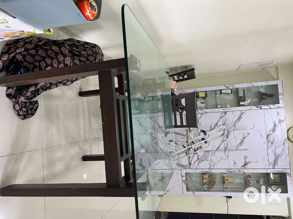 Dining table and 2 IKEA make glass show case case