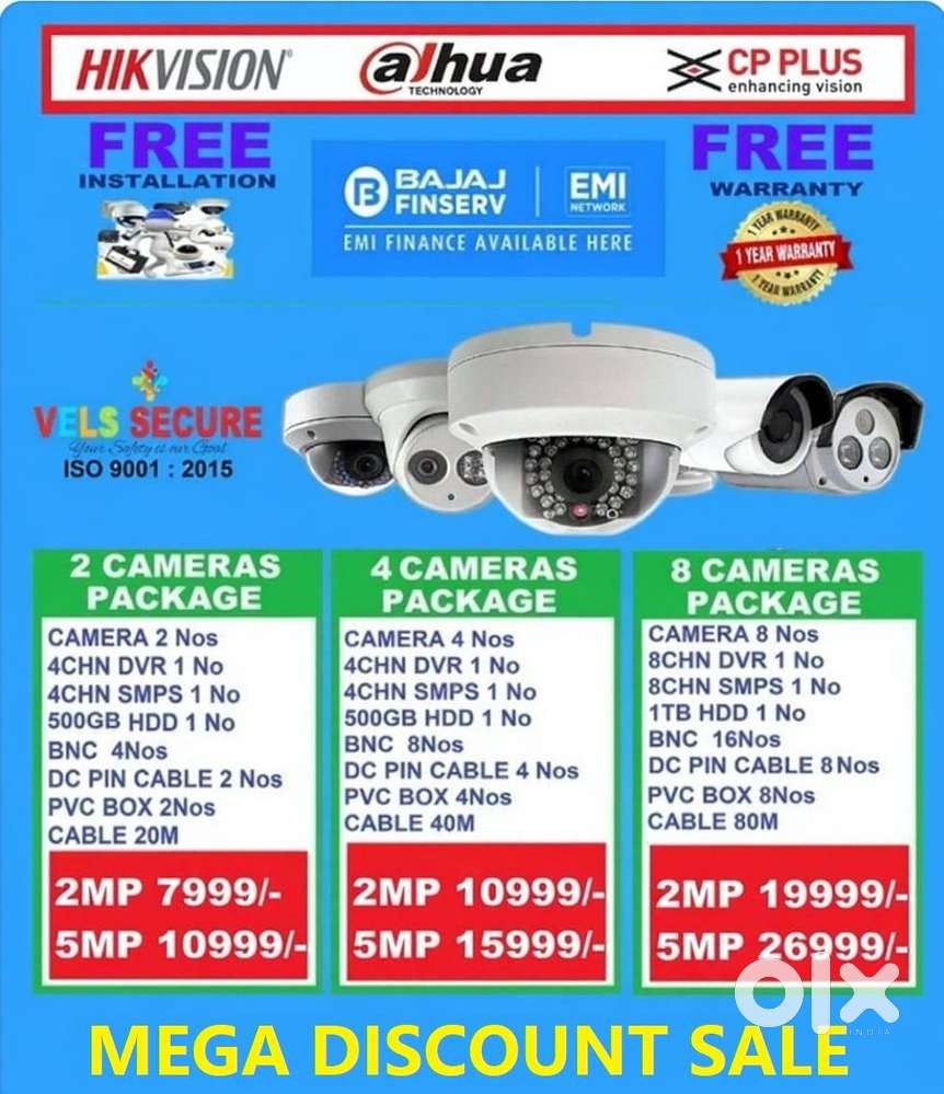 MEGA FESTIVAL OFFER SALE OF       2MP  DAHUA or CP PLUS or HIKVISION