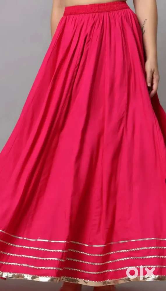Pink Flared MaXi Skirt