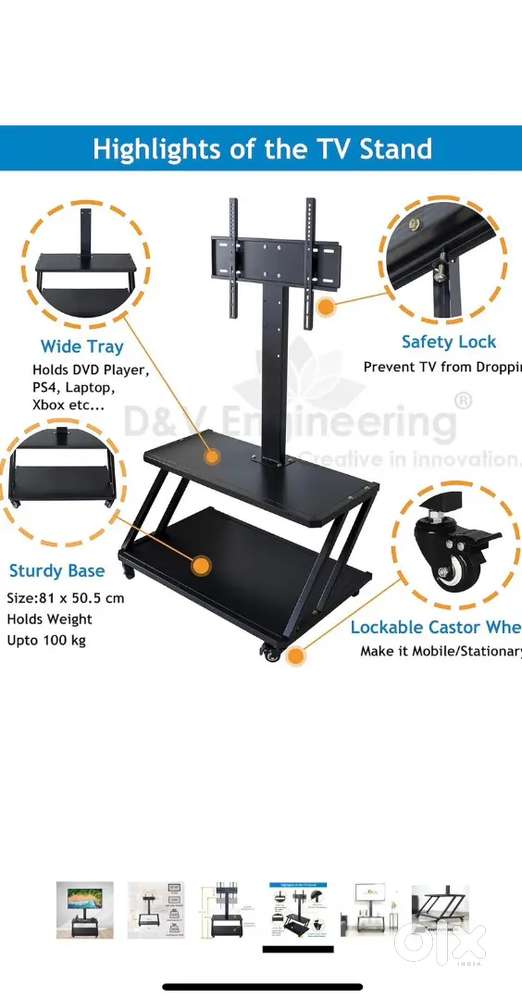 Moveable TV Trolley