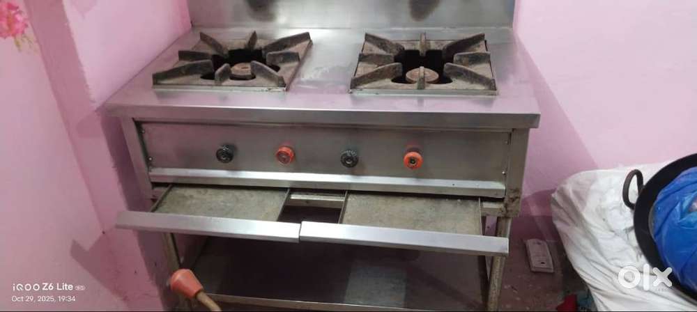 Gas stove range with 2 burner heavy duty material