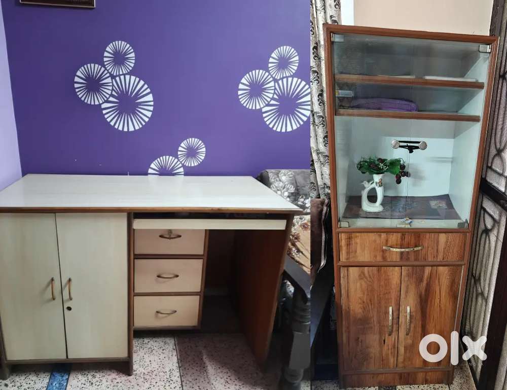 Heavy Wooden Study Table / Heavy Wooden Wardrobe