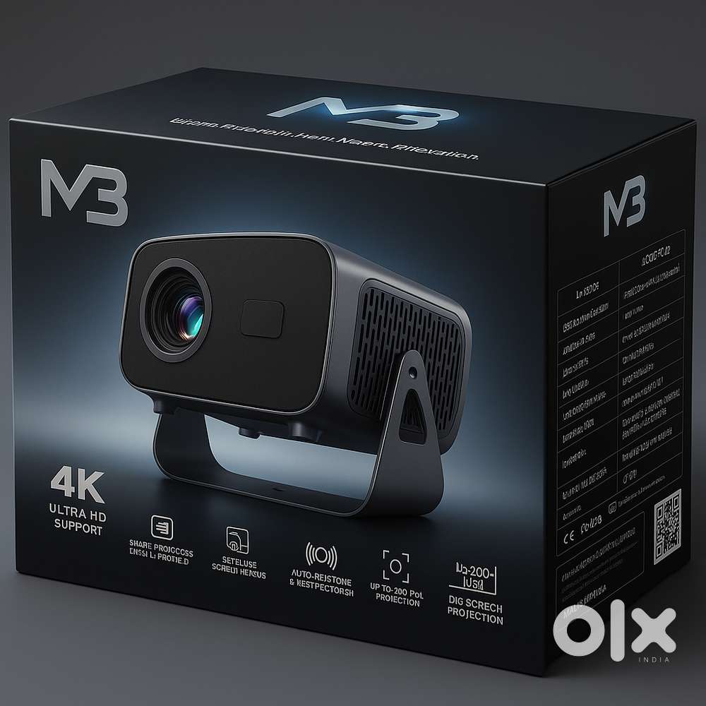 Misthree 4K Smart Projector  Android  WiFi  200-inch Display
