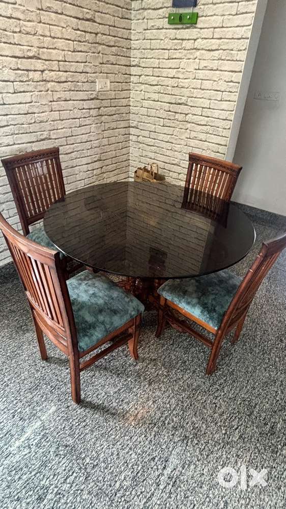 Teak wood finish Four seater Dining table