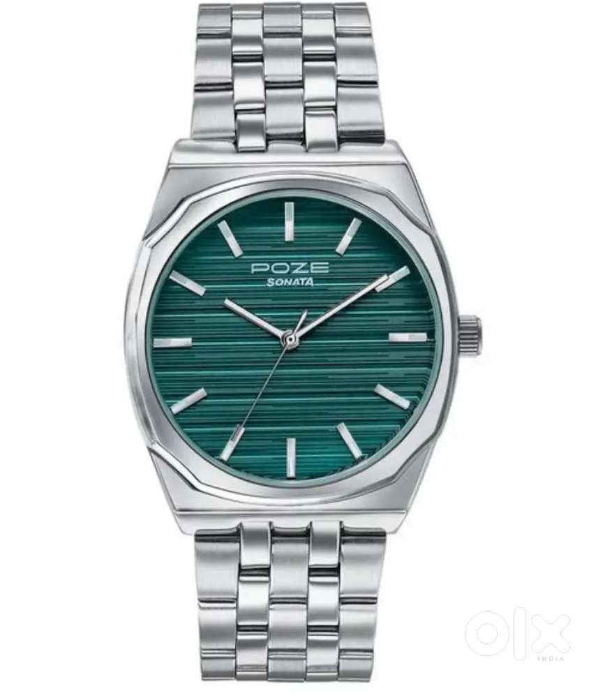 Sonata Poze Analog GREEN Dial Silver Colour Stainless Steel Strap