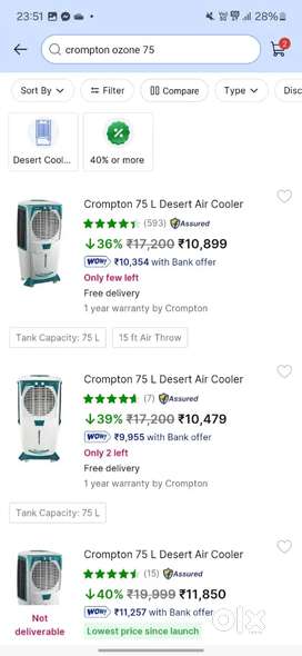 Cooler Compton 75L desert air cooler