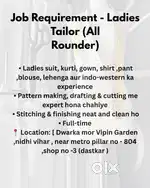 Job Requirement - Ladies Tailor (All Rounder)
