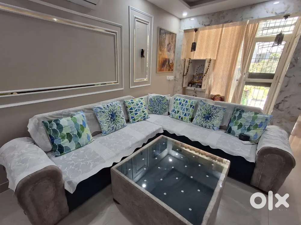 L shaped sofa with table seater