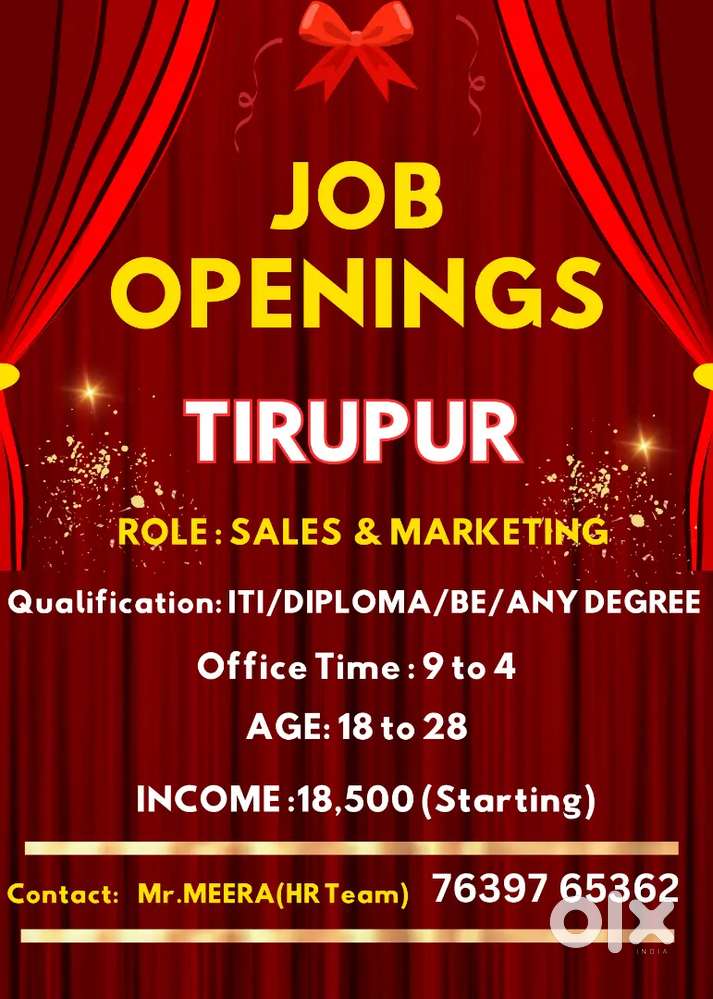 TIRUPUR JOb OPENINGS
