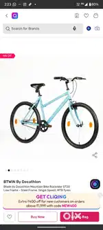 Decathlon Rockrider ST20Steel Frame, Single Speed, MTB Tyres