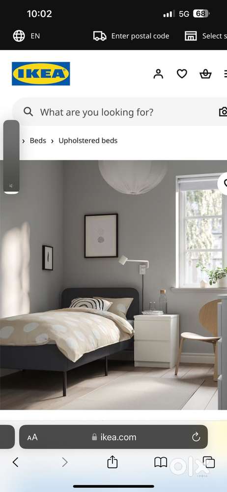 Single Ikea bed with mattress