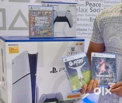 PS 5 Console with dual sense controller and games