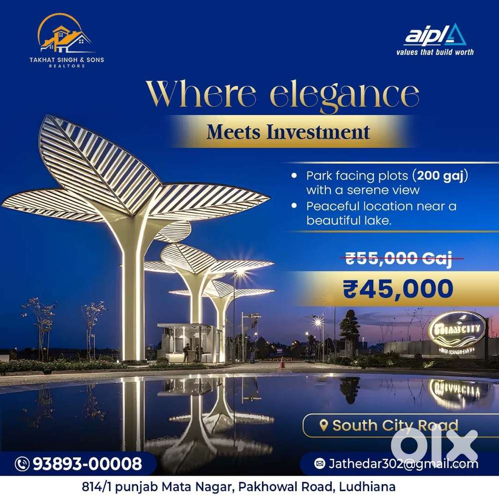 South city plot for sale posh location gated Soceity