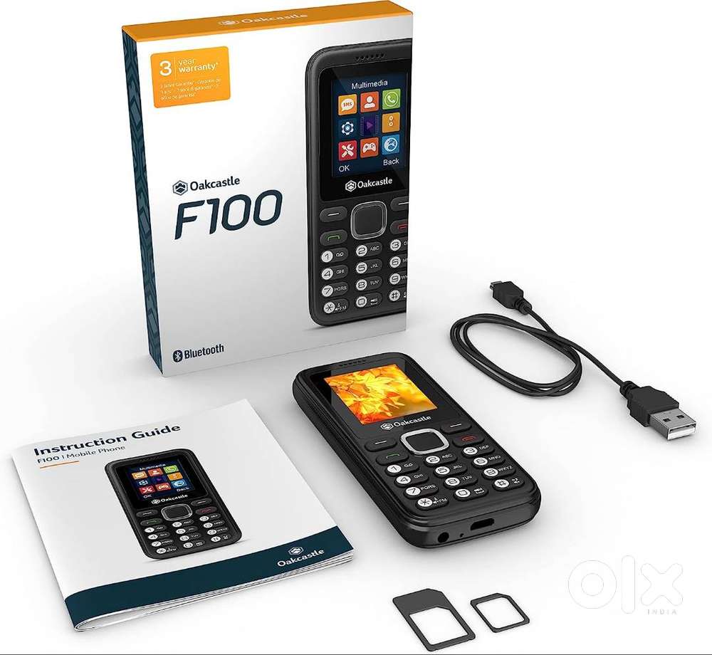 Oakcastle F100 dual SIM Bluetooth phone with media player and microSD