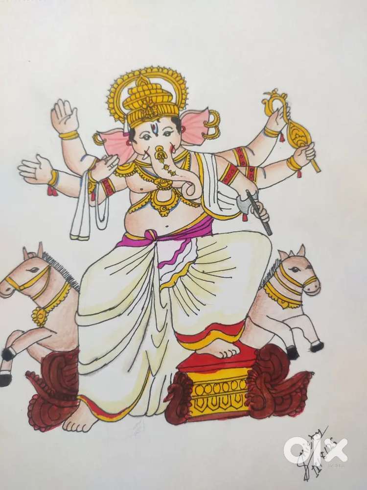 Beautiful ganpati drawing for decoration