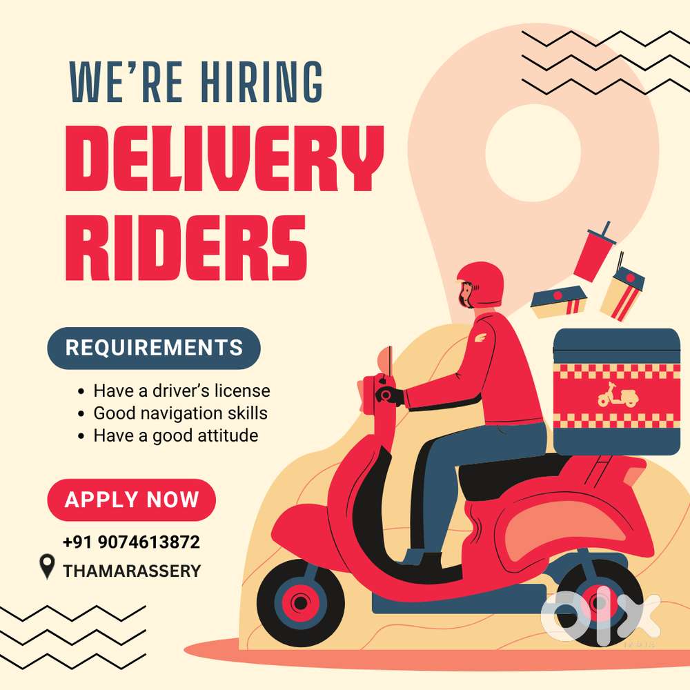 Delivery staff vacancy available in Thamarassery