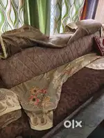 L shape 7 seater sofa for sale with 2 puffies