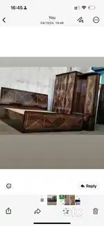 Double bed +dressing table + almirah set queen size