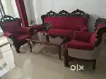 Five seater antique wooden sofa set