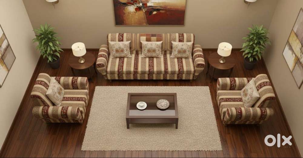 Sofa Set – 3+1+1 Seaters  Total 5 Seats  Comfortable & Stylish