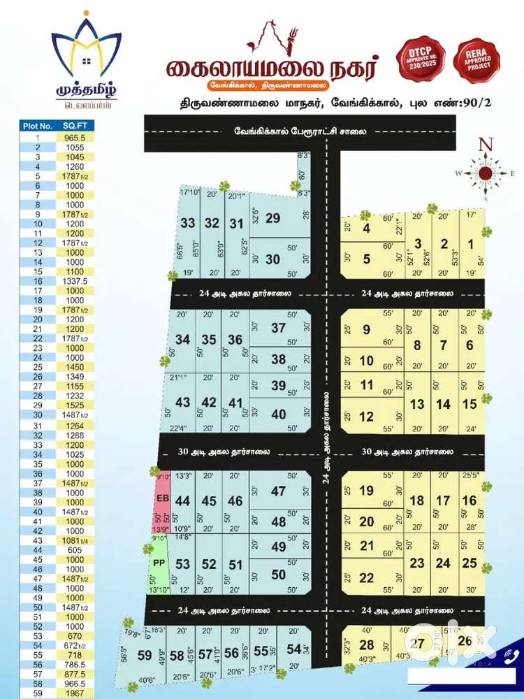 DTCP Approved Plots for Sale at Kailayamalai Nagar, Tiruvannamalai